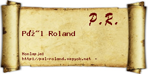 Pál Roland névjegykártya
